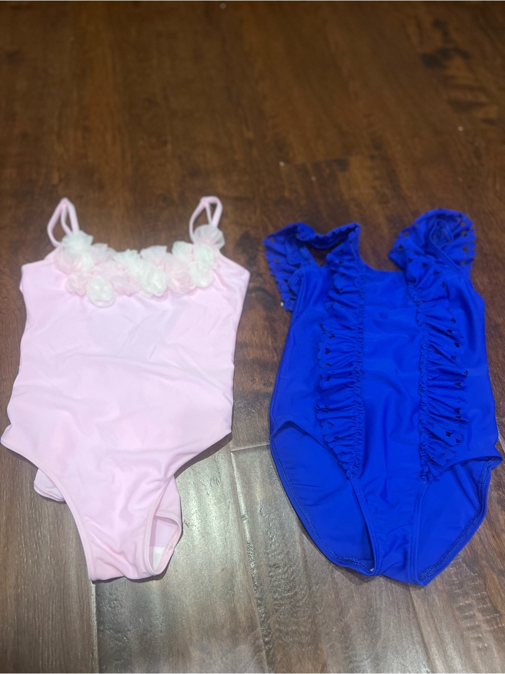 Kids One-Piece Swimsuit - Pink and Blue Floral & Ruffle Styles